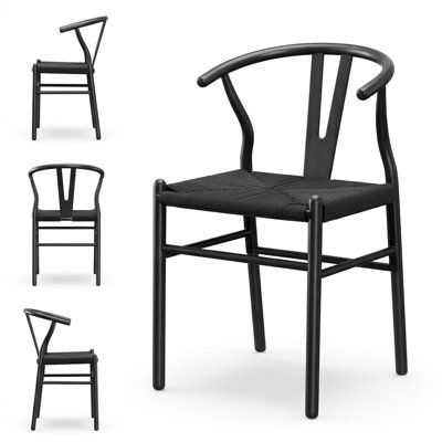 Wishbone Chair Solid Wood Y-Back Dining Chairs 