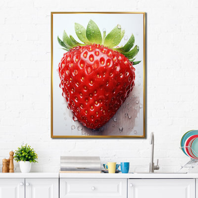 Fruit Sweet Strawberry Pointillism I, reproduction d'art sur toile