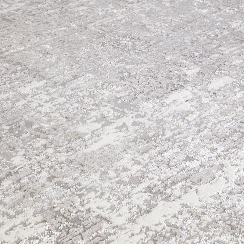 Aisha Metallic Flatweave Grey Rug, Rectangle 200 x 290cm