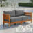 Caalin 102"W Wood Patio Outdoor L-Shaped Sectional With Deep Weather Stain Fade Resistant Cushions-1667405036-1667405033-1667404820