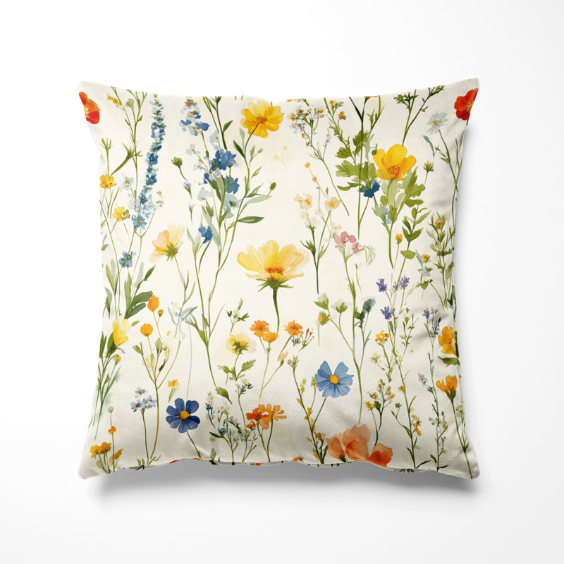 Coussin Floral, H 16 po x l 16 po