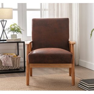 New Ridge Home Goods Modern Curved Wood Slipper Accent Chair for