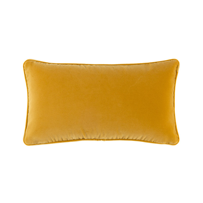 DIVAN Velvet Pillow Cover & Insert, Yellow, Rectangle 13"H x 22"W