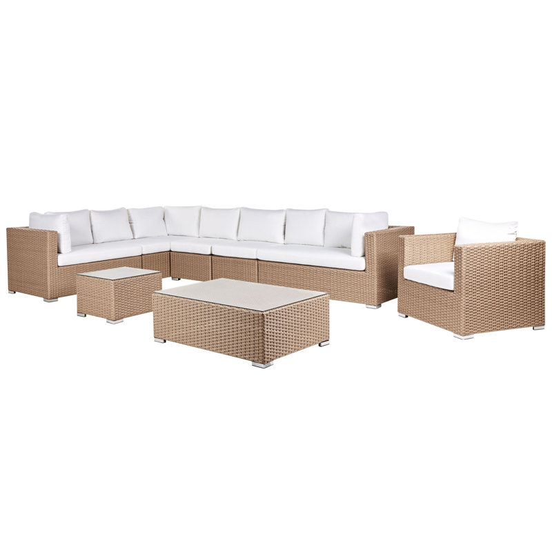 Neshama 8 Seater Modular Garden Lounge Set in Sand Beige