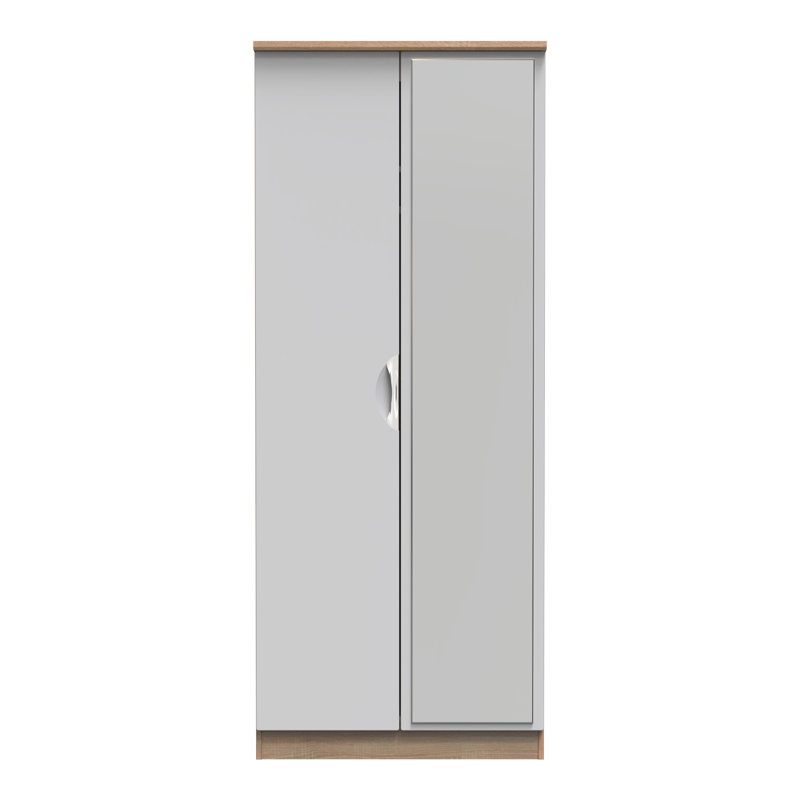 Bhodhini 2 Door Mirrored Robe, Grey Matt/Bardolino Oak