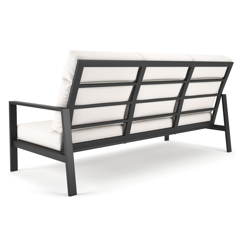 Townsend Metal Outdoor Sofa With Sunbrella Cushion, Canvas White, No, None