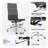  High Back Armless Genuine Leather Task Chair With Aluminum Frame, Armless Desk Chair-1599099487