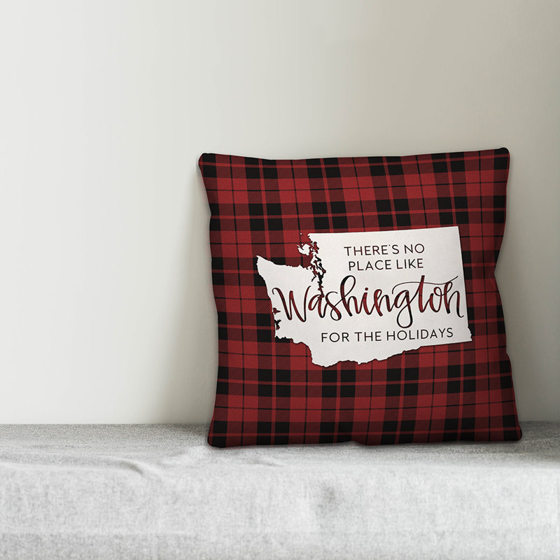  Housse de coussin «It's No Place Like Washington for the Holiday», 18 po x 18 po