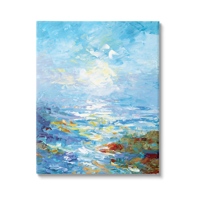 «Abstract Ocean Bliss Blue» par Leon Devenice, H 40 po x l 30 po x P 1,5 po