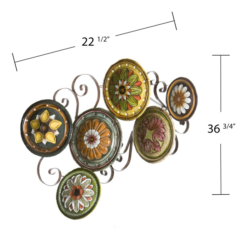 Décoration murale plaques italiennes éparpillées en métal