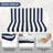 Outdoor Deep Seat Cushions For Patio Furniture, Waterproof And UV-Resistant, Double Seat With Blue/White Stripe Design