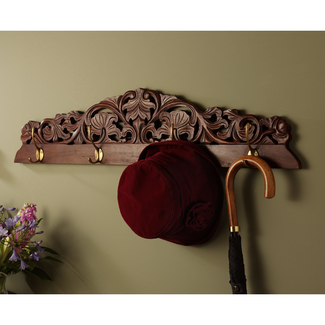 Carved Wall Mounted Coat Rack