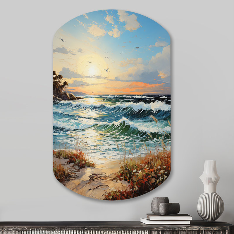 Art mural en métal asymétrique Manrique Beach Sand Euphoria III, H 31 po x l 19 po