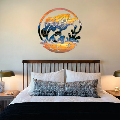 Sunset Bass Fishing Printed Wall Art