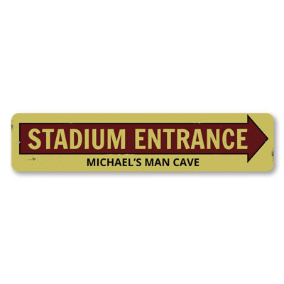 Stadium Entrance Arrow Aluminum Sign
