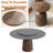 Fog Gray Dining Table With Removable Lazy Susan-1738468969