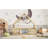 Full Wood House-Shaped Floor Bed With Fence, Guardrails,Natural-158211467