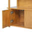 Table de chevet / table d'appoint en bois avec tablette ouverte et armoire de rangement
