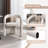 3 Piece Glass Dining Set with Barrel Accent Chairs-832413220