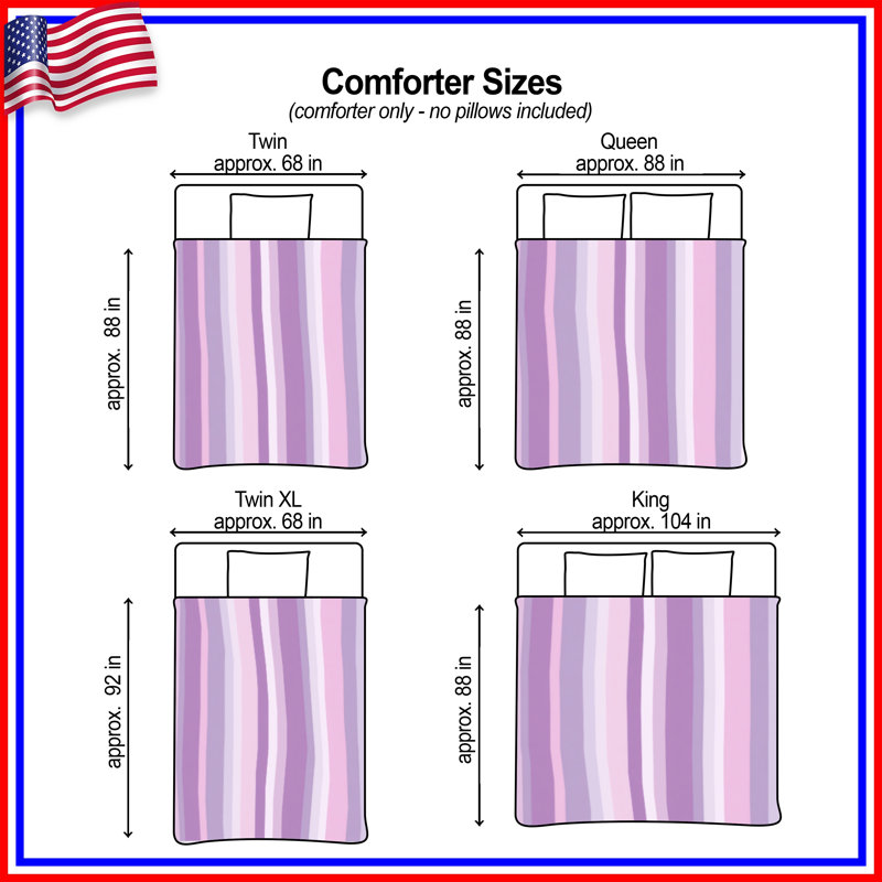 Purple Stripes Bedding Pattern Comforter Modern, Twin