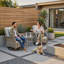 Ensemble de conversation pour patio 2 personnes avec chaises berçantes pivotantes et table en verre trempé-883765834