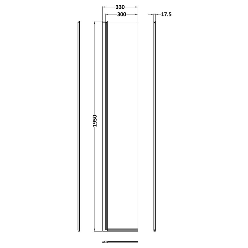 322 mm W Walk In Semi-Frameless Wet Room Glass Screens