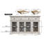 Console Huck avec 4 portes en verre et 3 tiroirs-244226571