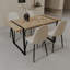 Ensemble de table de salle à manger 59 pièces en bois aggloméré 59 po et 4 pièces, ensemble de table de salle à manger de style médiéval en bois-1954619130