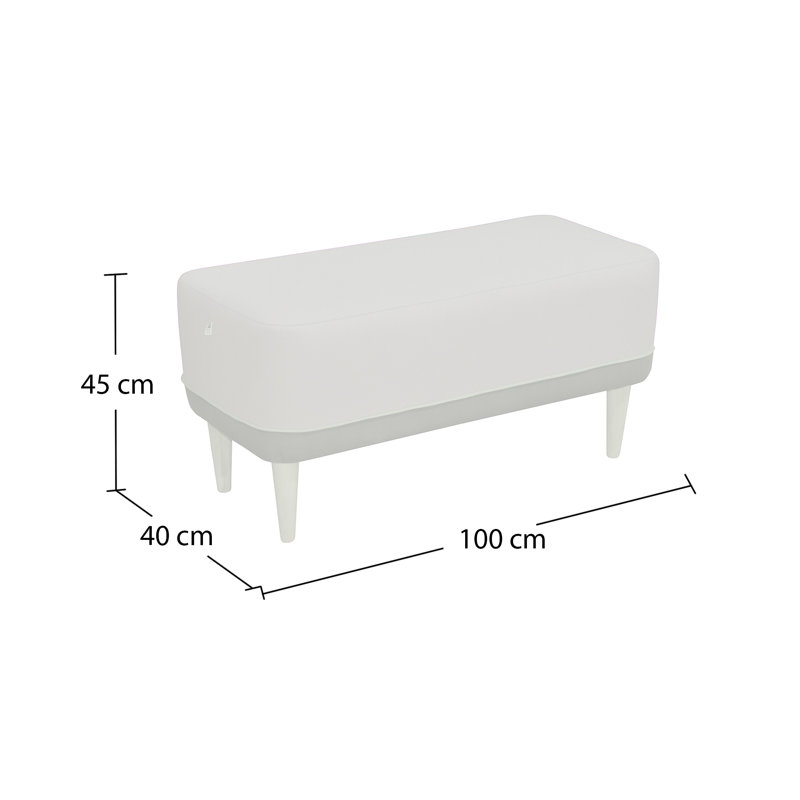 Cubi Polyester Blend Upholstered Bench, Violet