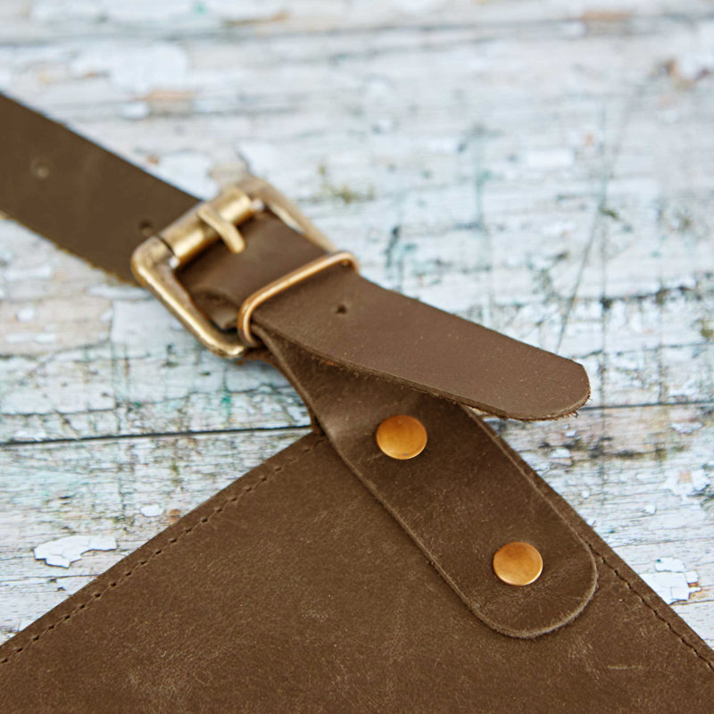 Solid Colour Leather Grilling, Brown