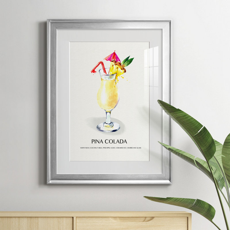 Pina Colada - peinture encadrée, H 22,5 po x l 30,5 po x P 1,5 po, Argent