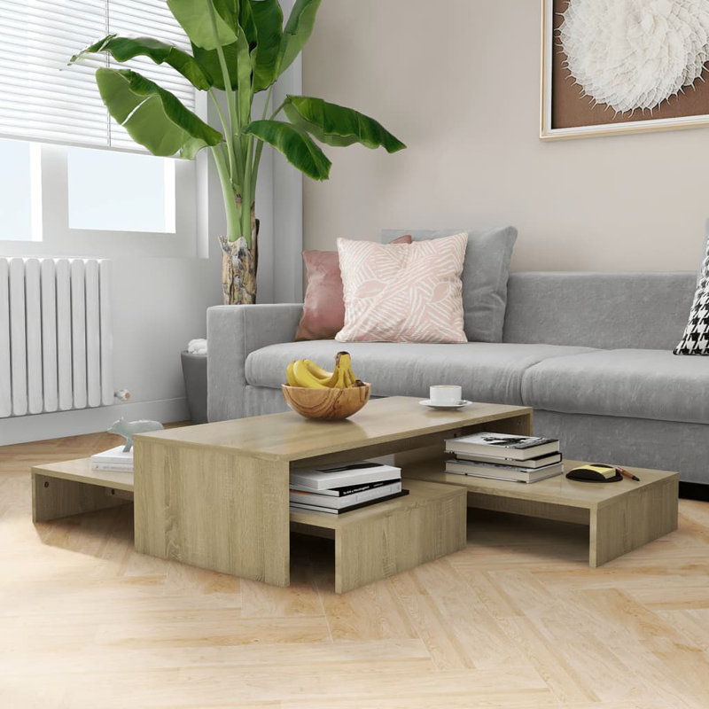 Godber Extendable Sled Coffee Table with Storage, Sonoma Oak