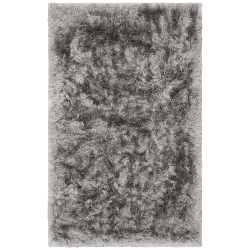 Morrell Hand Tufted Shag Solid Color Area Rug, Rectangle 3 pi x 5 pi
