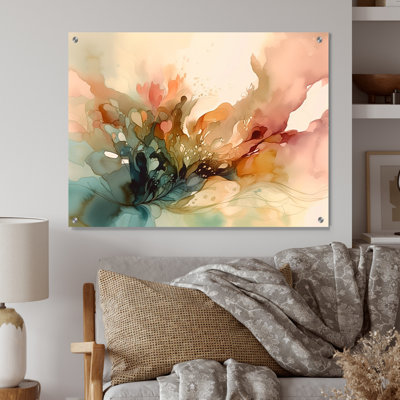 Delicate Floral Impressions II - Art mural floral en acrylique pour le salon