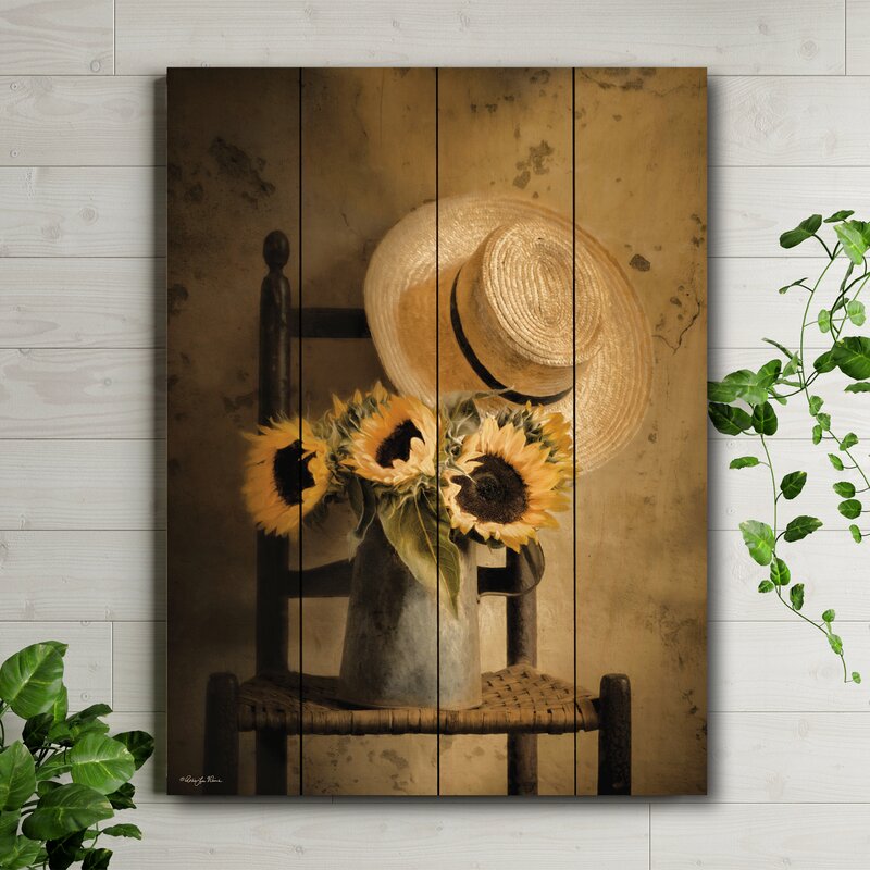 Sunny Inside On Wood Print: floral wall art