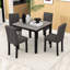 Ensemble de table de salle à manger 5 pièces pour 4 personnes, avec table en bois et 4 chaises rembourrées pour économiser de l'espace