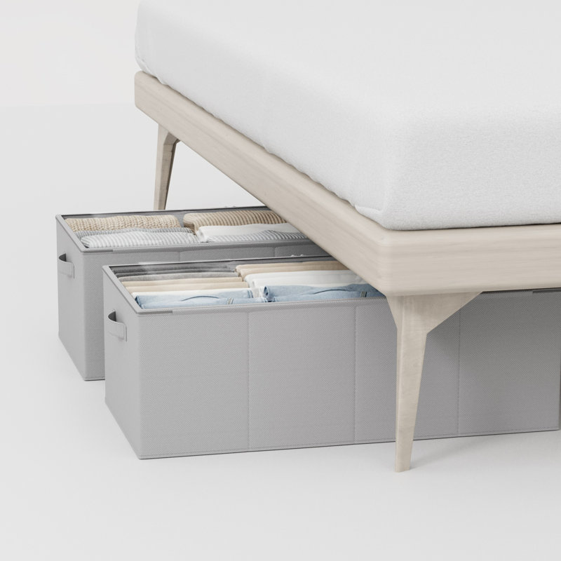Ensemble de 3 contenants de rangement sous le lit de 10 po de hauteur, grands bacs de rangement avec couvercles pour le rangement de la chambre à coucher, du placard, du dortoir et des couvertures