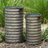 Cowie Distressed Iron Bucket Planters with Side Handles (Set of 2)