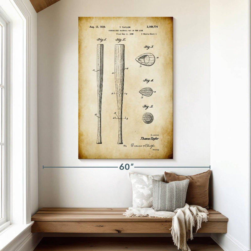 Streamlined Baseball Bat Ladarrin, 51" H x 34" W