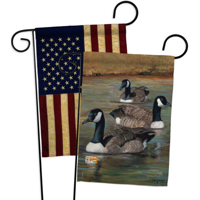 Ensemble de 2 drapeaux de jardin à 2 côtés en polyester 19 po x 13 po