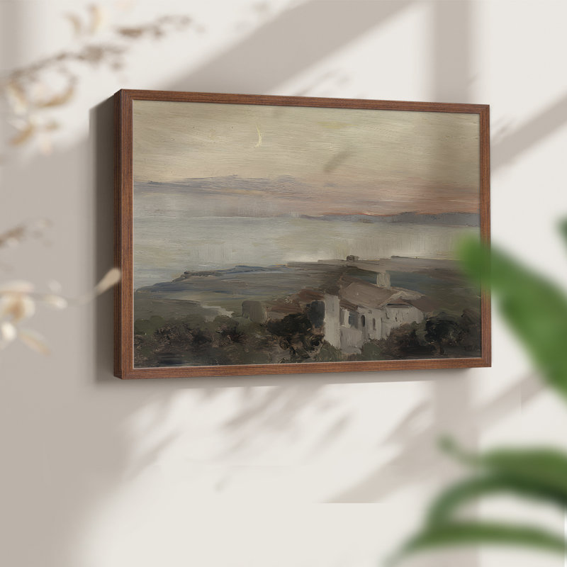Paysages rétro-DCCDXX-III - reproduction encadrée - réaménageable, H 22 po x l 28 po, Noyer