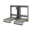 Double lit escamotable mural simple avec armoires et tablettes, cadre escamotable avec pieds convertibles et unité de rangement centrale-1641617148
