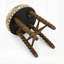 Tabouret de bar rembourré Spindle avec structure en bois d'acacia massif, alliant confort et durabilité pour les cuisines et les bars modernes.-237427190