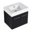 Meuble-lavabo de salle de bain avec lavabo - 24 po, lavabo en résine épaisse, charnières à fermeture en douceur, leurre châtaignier noir 24 po, désirs modernes, fermeture minimalement observable