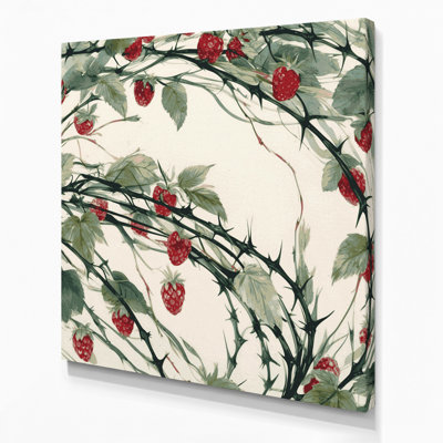 Art mural sur toile Botanical Raspberry Canes