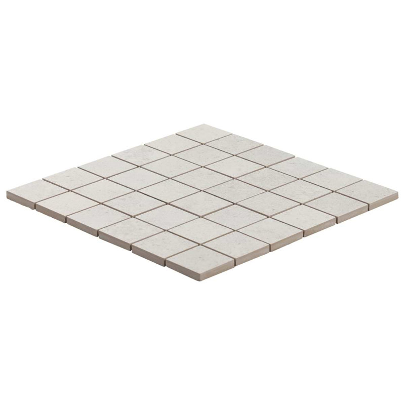New Rock 2X2 Matte Porcelain Mosaic, Perla White