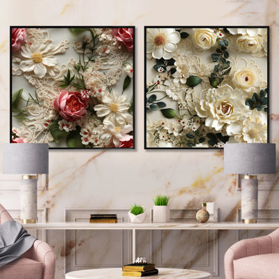 Ashington - Floral Square Collage Set Of 2