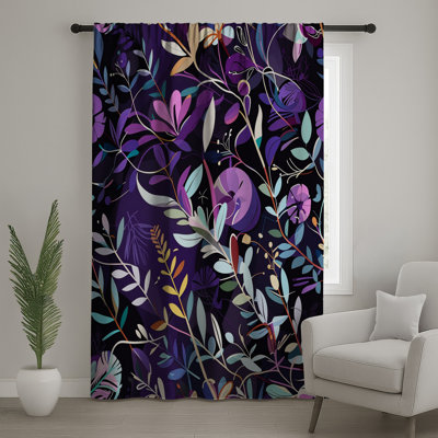 Rideaux à motif floral, voilages et voilages abstraits - 1 panneau
