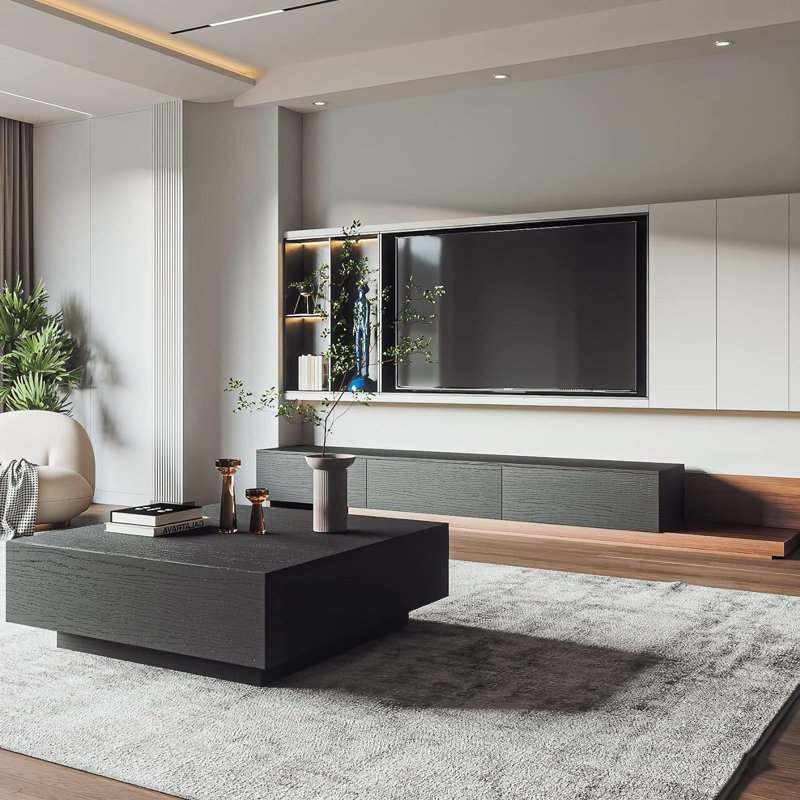 Table basse simple Hellmuth, H 13,78 po x l 39,37 po x P 39,37 po, Noir