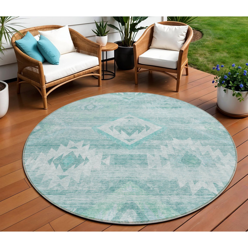 Tapis rond ivoire rond 8 pi Southwestern